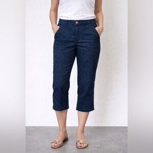 Simply Vera by Vera Wang NWT Capri Pants Size 0 Textured Dark Wash Navy Blue